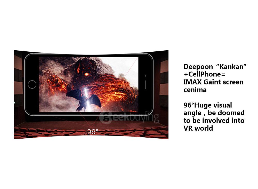 Deepoon V3 Immersive 3D Virtual Reality VR Headset FOV96 Adjustable IPD and Focus Video Game VR Headset with Bluetooth Remote Control for 4.7-5.7inches Smartphones