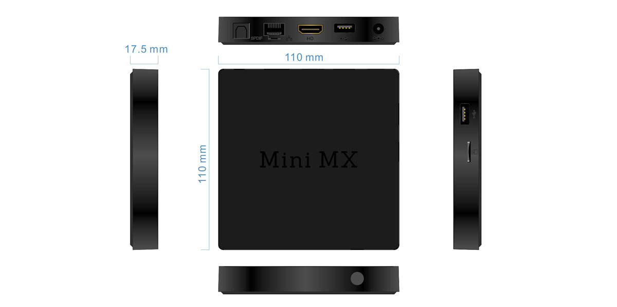 Beelink Mini MX Ver 1.0 TV Box Android 5.1 2G/16G Amlogic S905 Quad Core 2.4GHz/5.8GHz HDMI 2.0 Bluetooth 4.0 Support Gigabit LAN