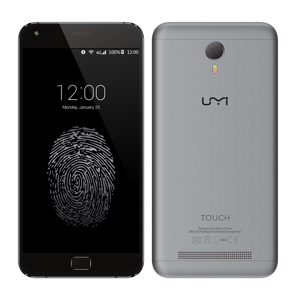 [Spain Stock] UMI TOUCH 5.5inch 2.5D LTPS FHD Android 6.0 4G LTE Smartphone 4000mAH 3GB 16GB MTK6753 Octa Core 13MP Metal Unibody Front Fingerprint Scanner - Gray