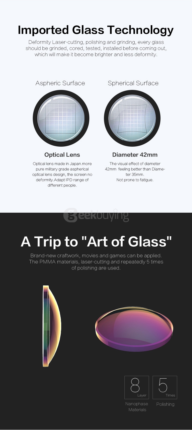 Xiaozhai Z3 BOBOVR VR Box 3D VR Virtual Reality Headset FOV95 Adjustable IPD 3D Movie Video Game Headset for 4 to 6 Inch Smartphone