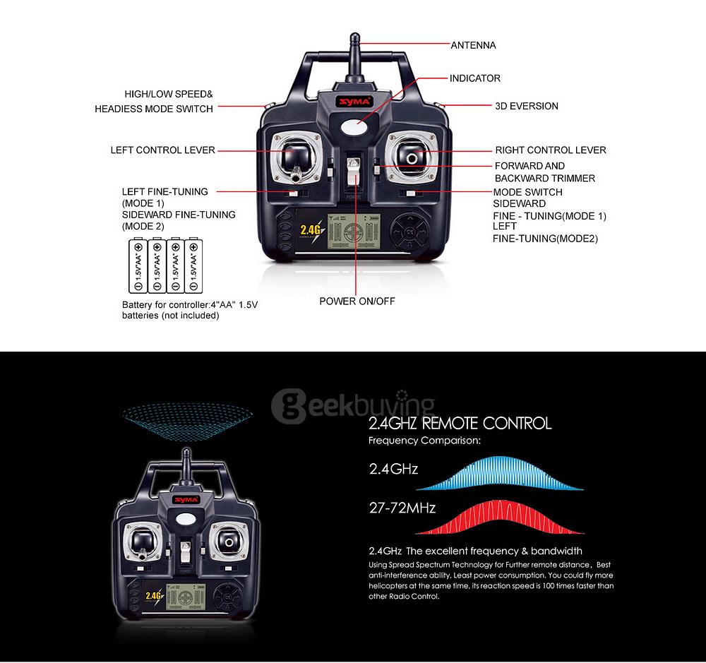 Syma X5HC With 2MP HD Camera 3D Roll Altitude Hold Headless Mode 2.4G 4CH 6Axis RC Quadcopter RTF - White