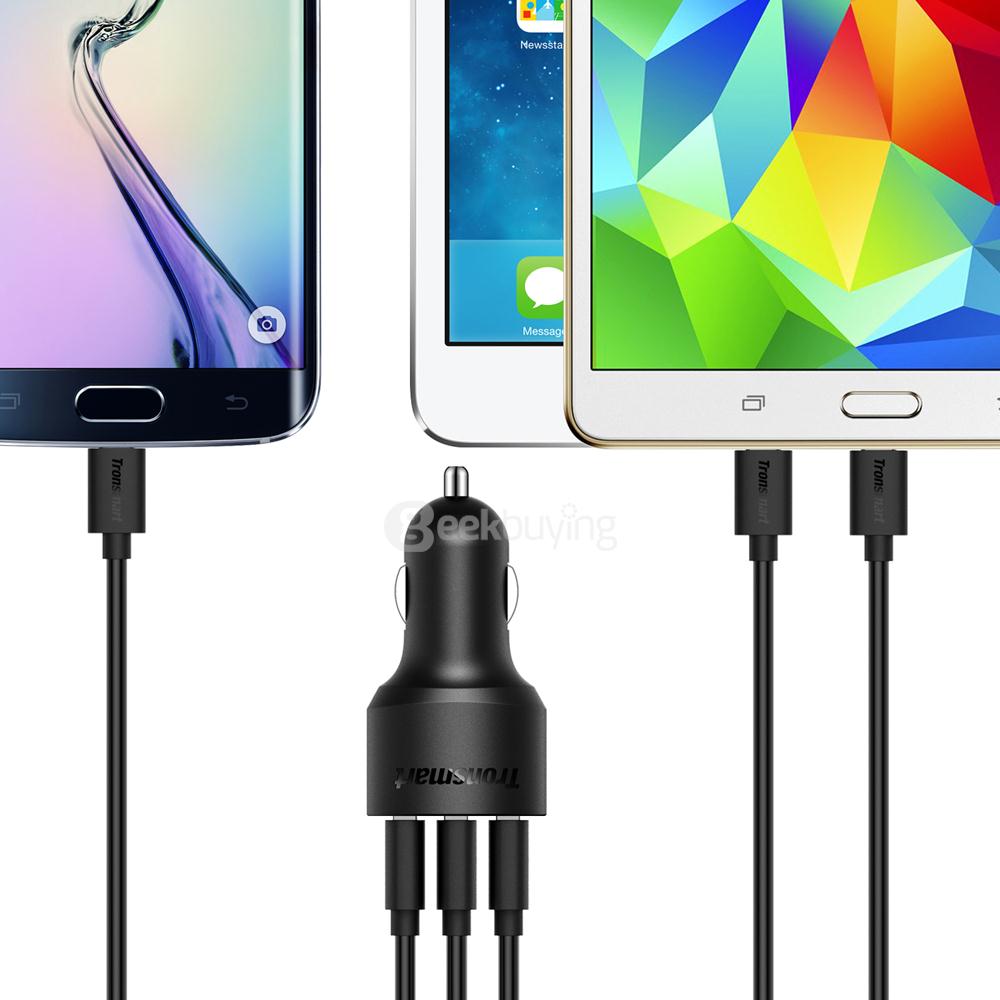 QC3.0 3P Quick Charge 3.0 Car Charger 42W  1 Quick Charge Port Compatible with Quick Charge 2.0 and 2 VoltIQ Ports