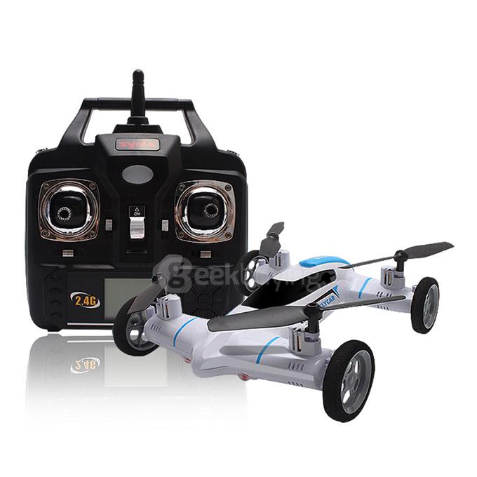 Syma X9 Land & Sky 2 in 1 2.4G 4CH 6Axis 3D Flips Rechargeable Flying Car RC Quadcopter RTF - White