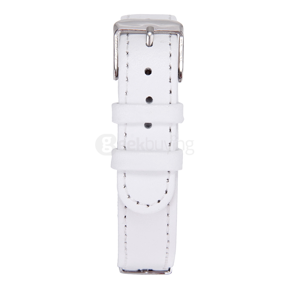Replacement Xiaomi Band PU Leather Wrist Strap with Stainless Steel Case for Miband 1S Smartband Bracelet - Silver