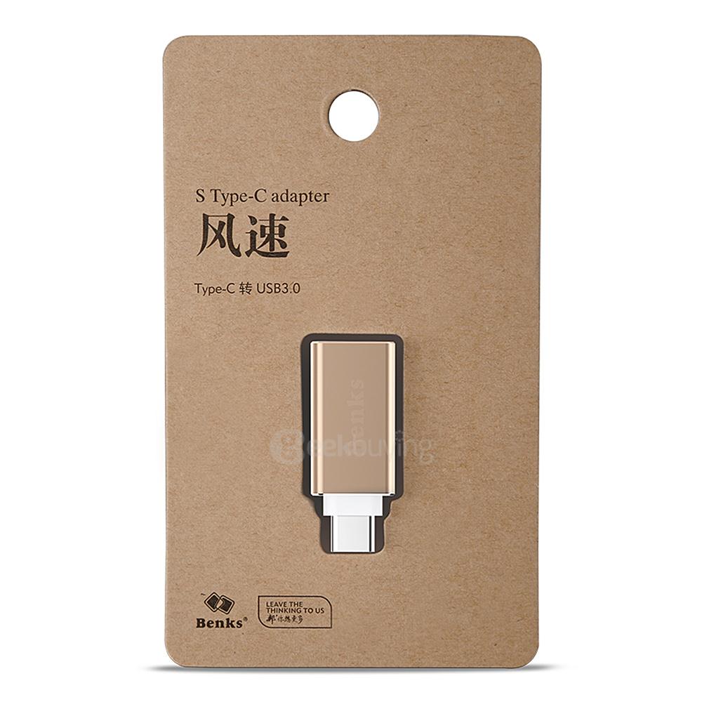 Benks Type-C Adapter to USB3.0 Adapter Suitable for MacBook / LeTV 1 Pro - Gold