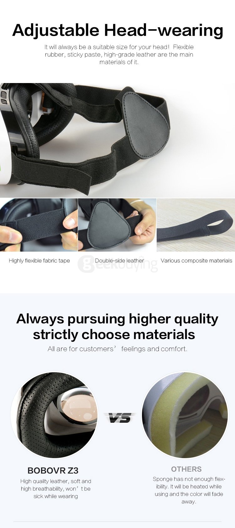 Xiaozhai Z3 BOBOVR VR Box 3D VR Virtual Reality Headset FOV95 Adjustable IPD 3D Movie Video Game Headset for 4 to 6 Inch Smartphone