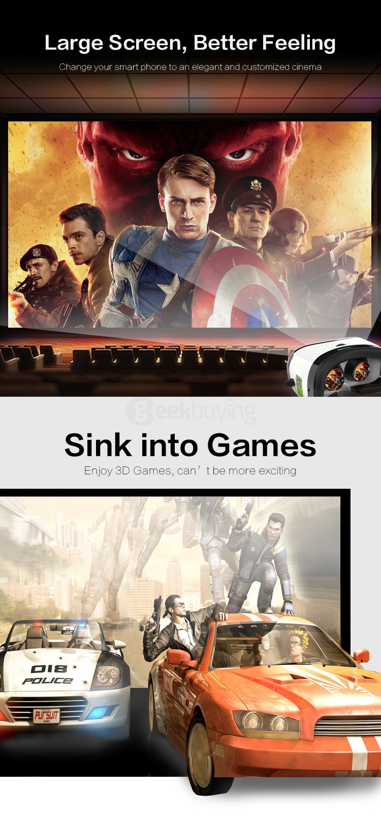 Xiaozhai Z3 BOBOVR VR Box 3D VR Virtual Reality Headset FOV95 Adjustable IPD 3D Movie Video Game Headset for 4 to 6 Inch Smartphone