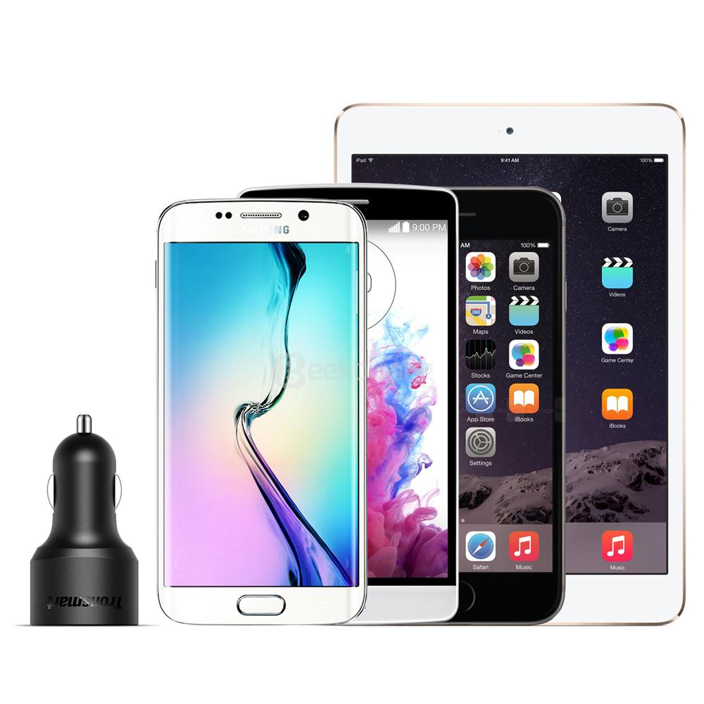 QC3.0 3P Quick Charge 3.0 Car Charger 42W  1 Quick Charge Port Compatible with Quick Charge 2.0 and 2 VoltIQ Ports
