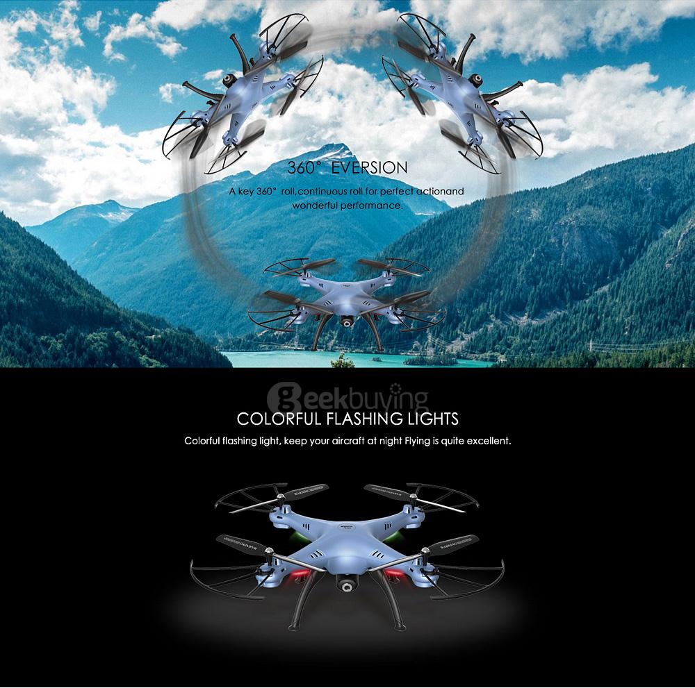 Syma X5HC With 2MP HD Camera 3D Roll Altitude Hold Headless Mode 2.4G 4CH 6Axis RC Quadcopter RTF - White