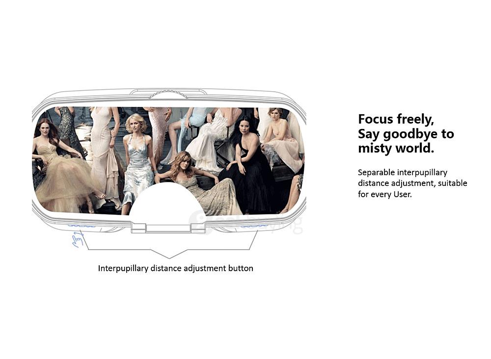 Deepoon V3 Immersive 3D Virtual Reality VR Headset FOV96 Adjustable IPD and Focus Video Game VR Headset with Bluetooth Remote Control for 4.7-5.7inches Smartphones