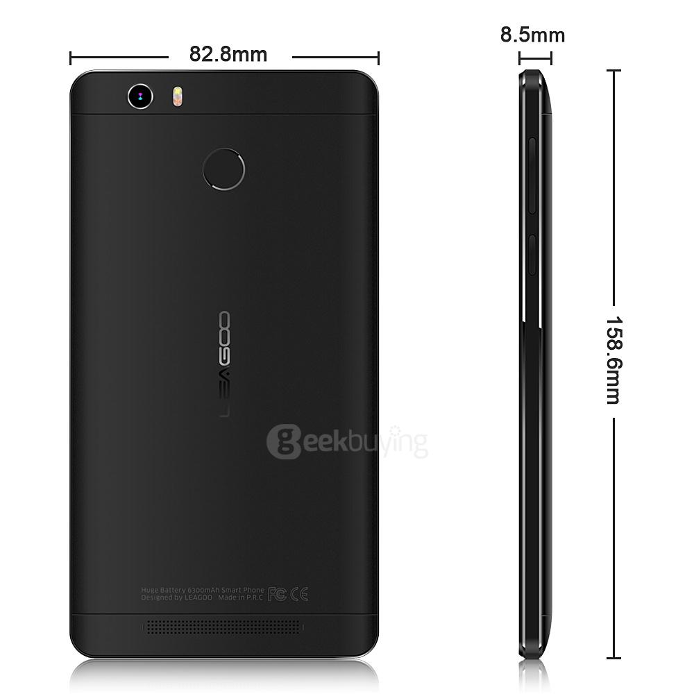 [HK Stock]Leagoo Shark 1 6.0inch FHD 4G LTE 2.5D Screen Android 5.1 3GB 16GB Smartphone 64bit MTK6753 Octa Core 13.0MP Touch ID - Black
