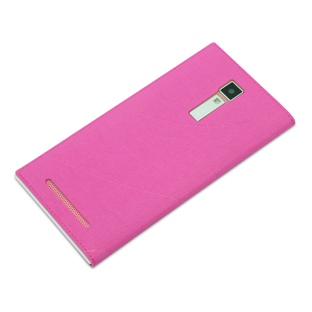 [HK Stock]Original Leather Case For LEAGOO ALFA 1 Smartphone Flip Cover Protective Case With Back Shell And Window - Rose Red