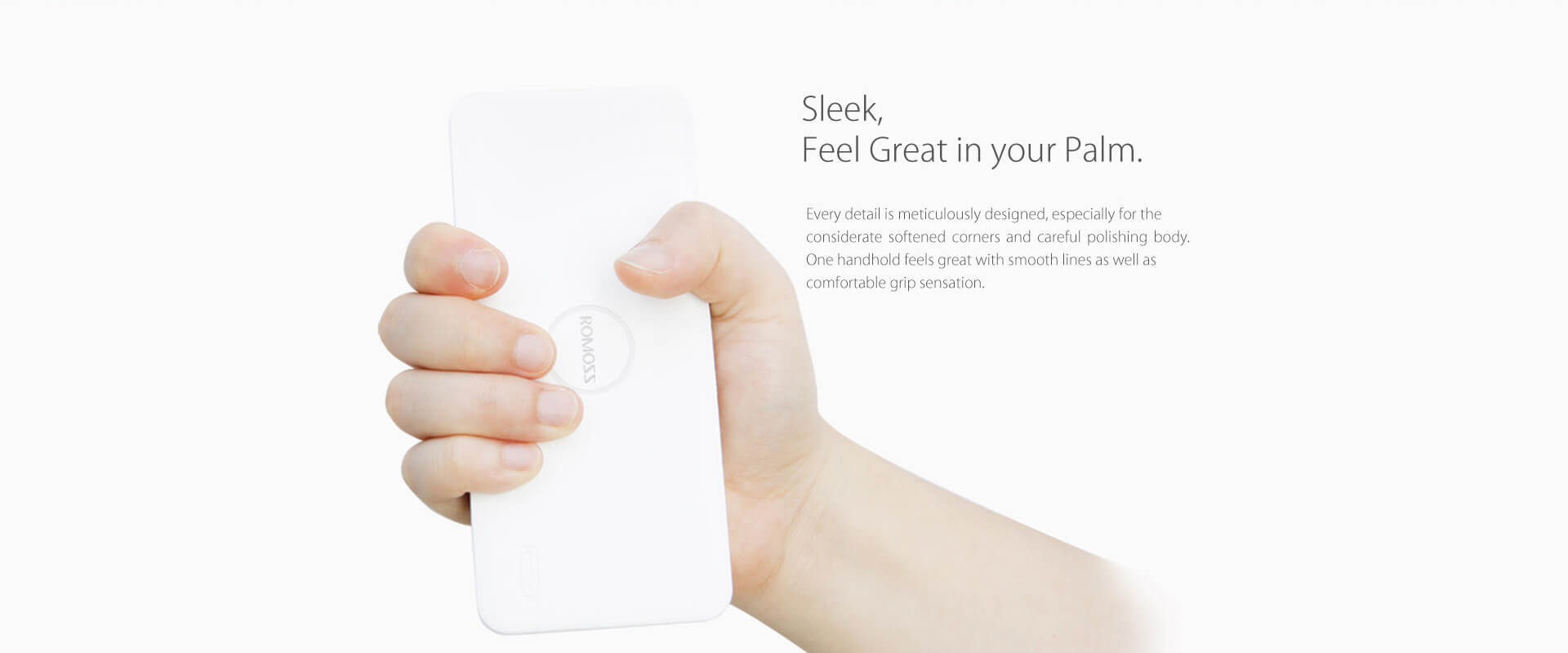 Original ROMOSS Polymos 10 Air 10000mAh Dual USB Li-polymer Power Bank Mobile Power Charger - White