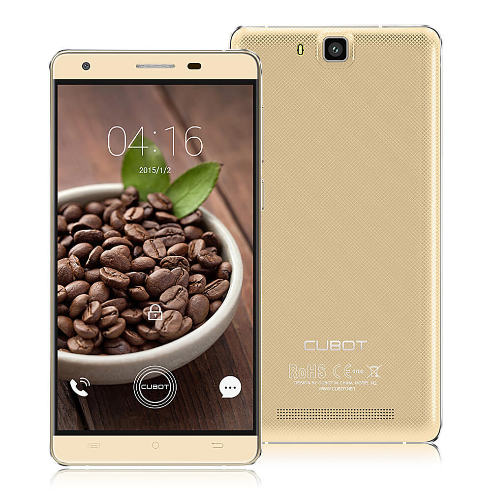[HK Stock]CUBOT H2 Smartphone 5.5inch IPS HD 4G FDD-LTE Android 5.1 3GB 16GB MTK6735A Quad Core 5000mAh Battery - Gold