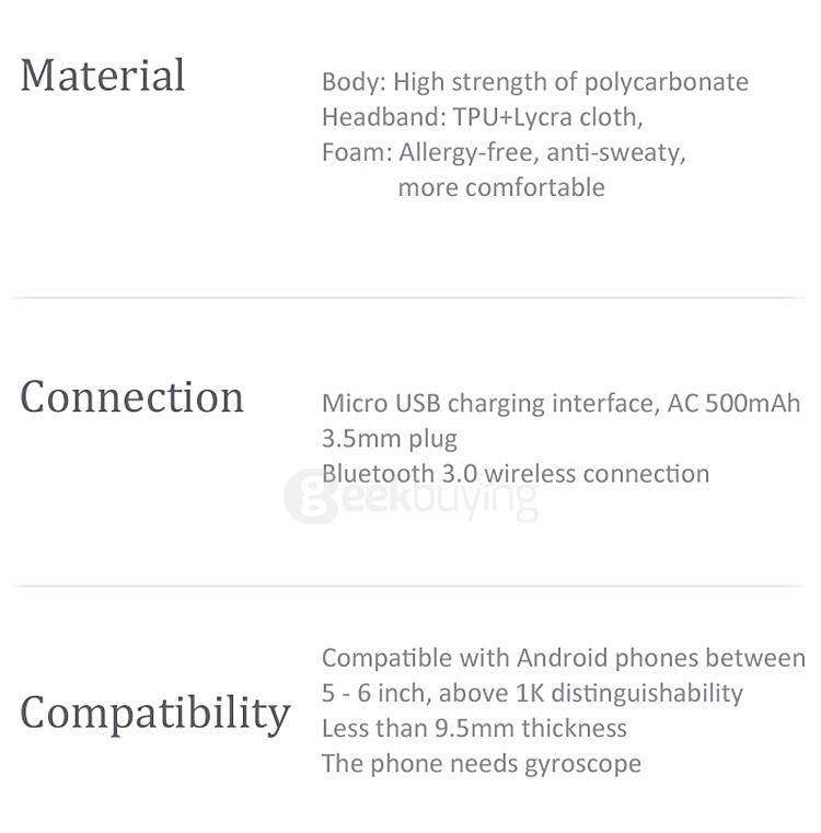 Pico 1 3D VR Virtual Reality Headset FOV 96 IPD Adjustment VR Helmet for 5-6inch Android Smartphones