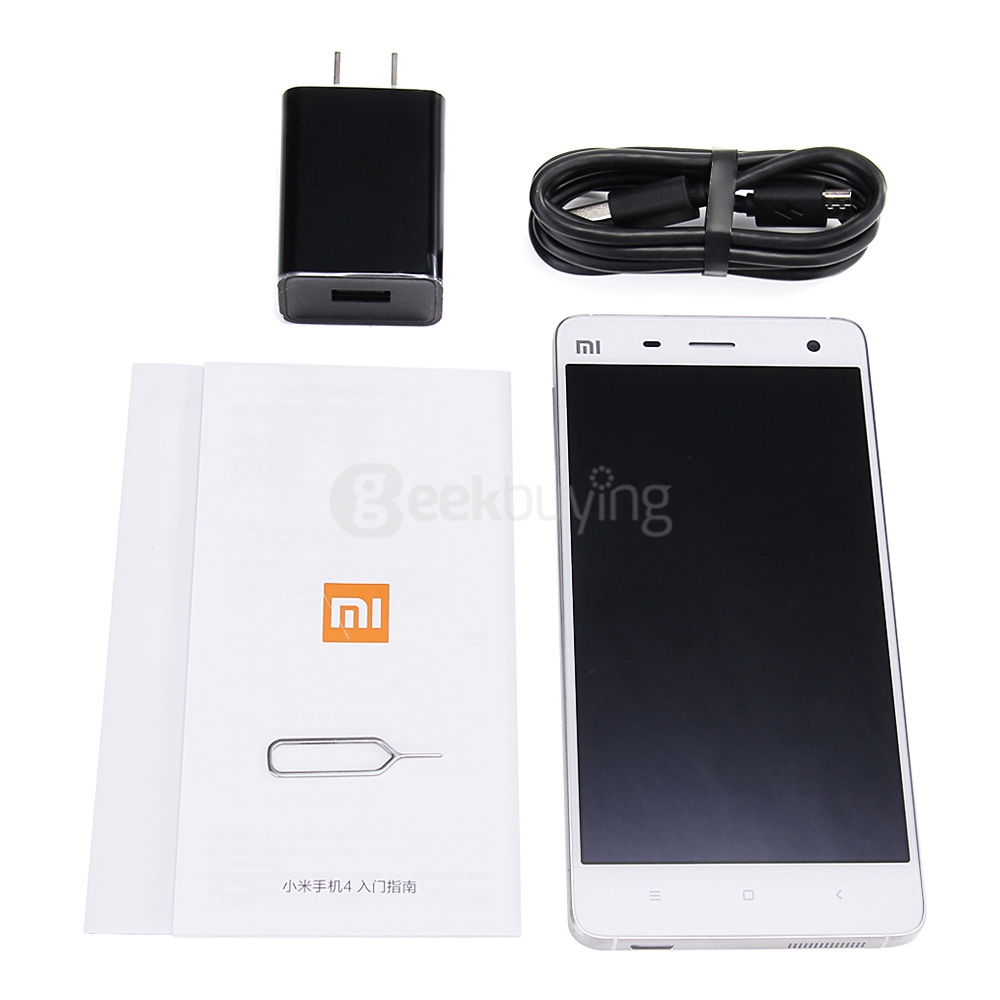 [HK Stock]Xiaomi Mi4 5.0Inch MIUI V5 Smartphone Snapdragon 801 Krait 400 Quad Core 2.5GHz 3GB 16GB 4G FDD-LTE Infrared Remote - White