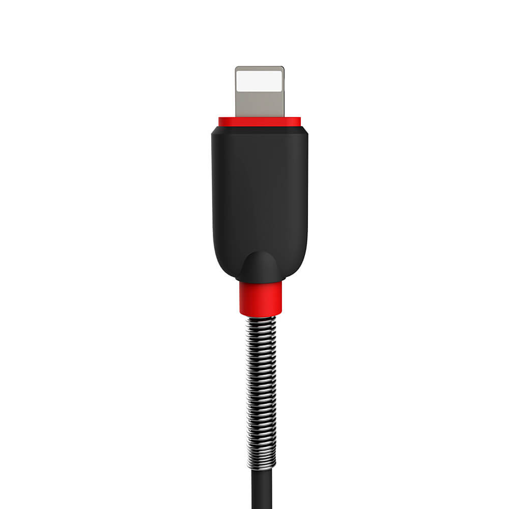 Baseus 1m Super Stretchy 8Pin Compatible Charging Cable For iPhone6S / Plus / 5s / iPad Air/iPad mini2/3 -Black&Red