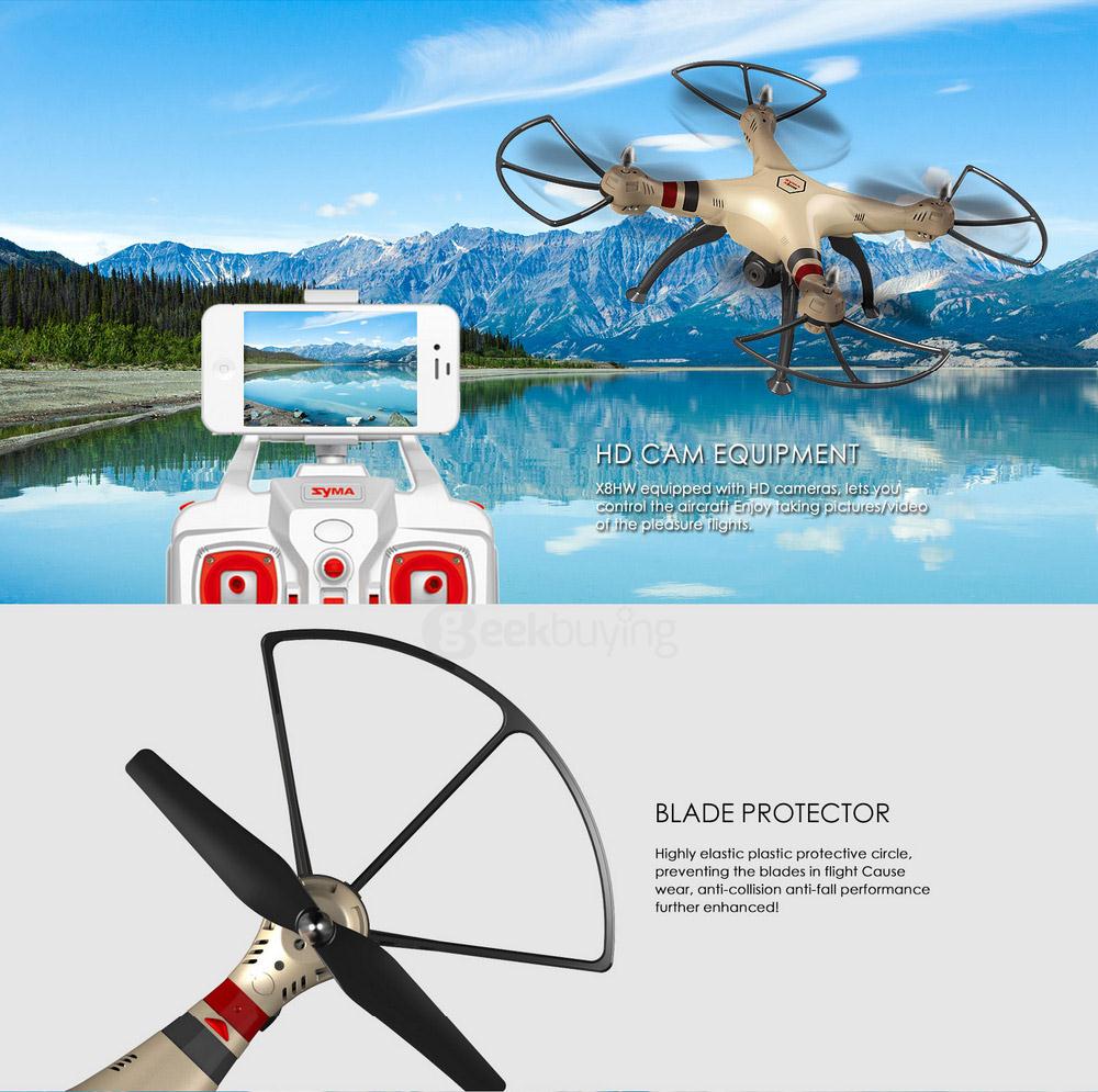 Syma X8HW WIFI FPV With 0.3MP HD Camera Altitude Hold  2.4G 4CH 6Axis RC Quadcopter RTF