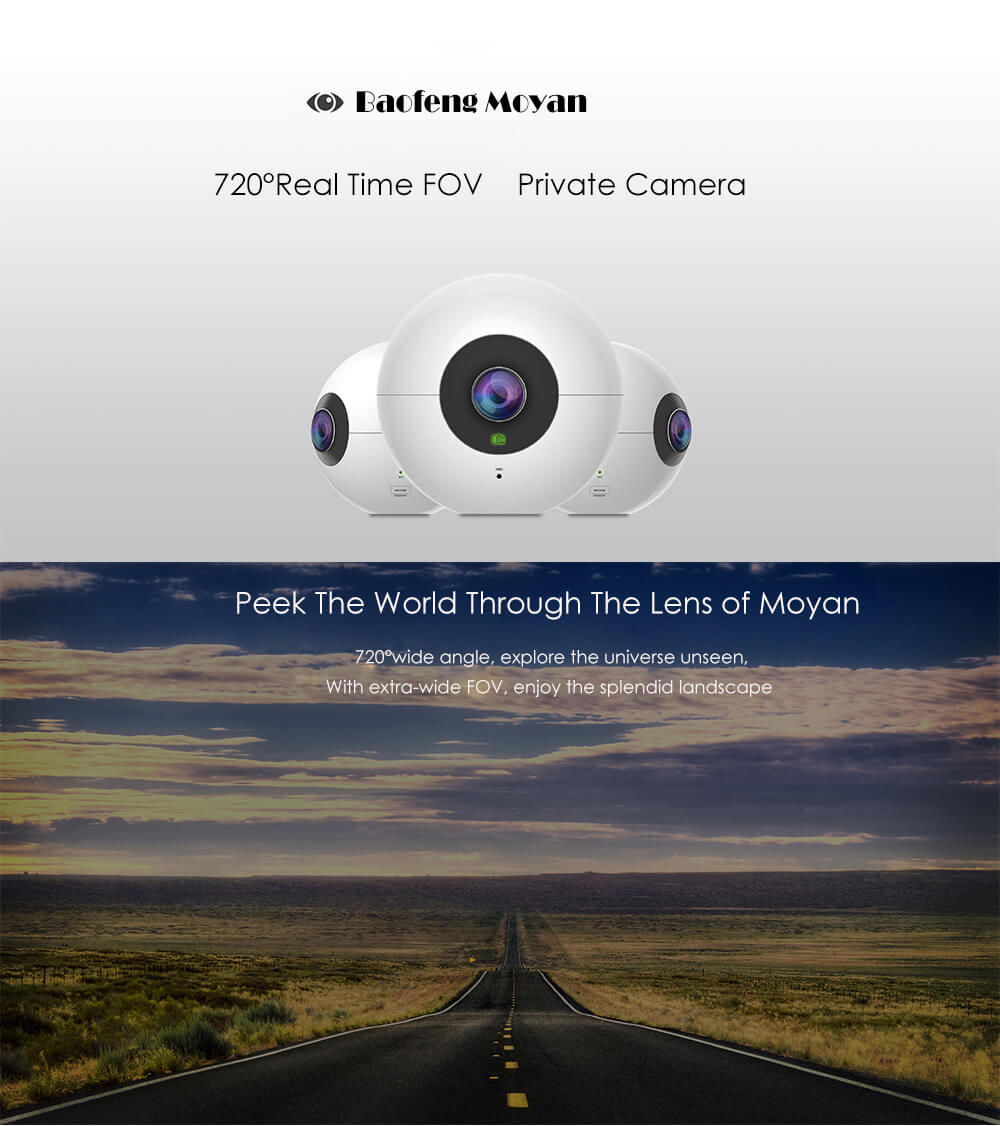 Baofeng Moyan 720FOV VR Virtual Reality Camera 16GB Real Time Remote Monitor