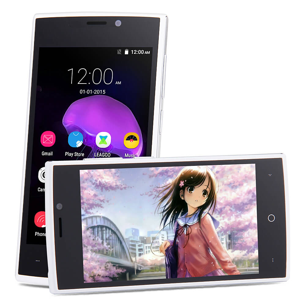 [HK Stock]LEAGOO Elite 8 4.0inch 4G LTE Android 5.1 Smartphone 64bit MTK6735M Quad Core 1.0Ghz 512MB RAM 4GB ROM - White