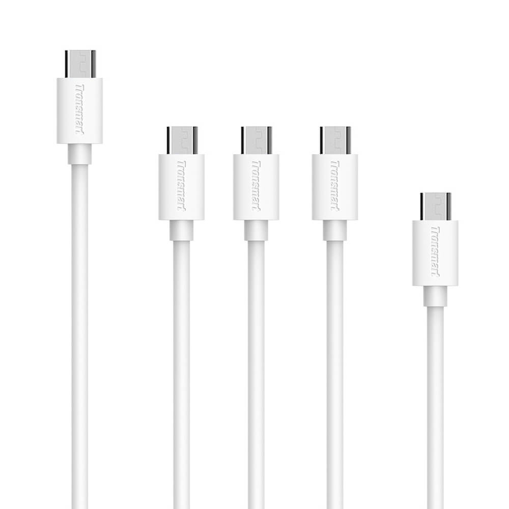 Tronsmart [6 Pack] 1ft*2 & 3ft*2 & 6ft*2 Micro USB Cable High Speed USB Male to Micro USB Sync/Charging Cables White