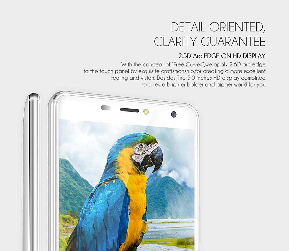LEAGOO ALFA 2 5.0inch IPS HD Android 5.1 Smartphone MT6580 Quad Core 1.3GHz 1GB RAM 16GB ROM 3G GPS 13.0MP Camera - Gray