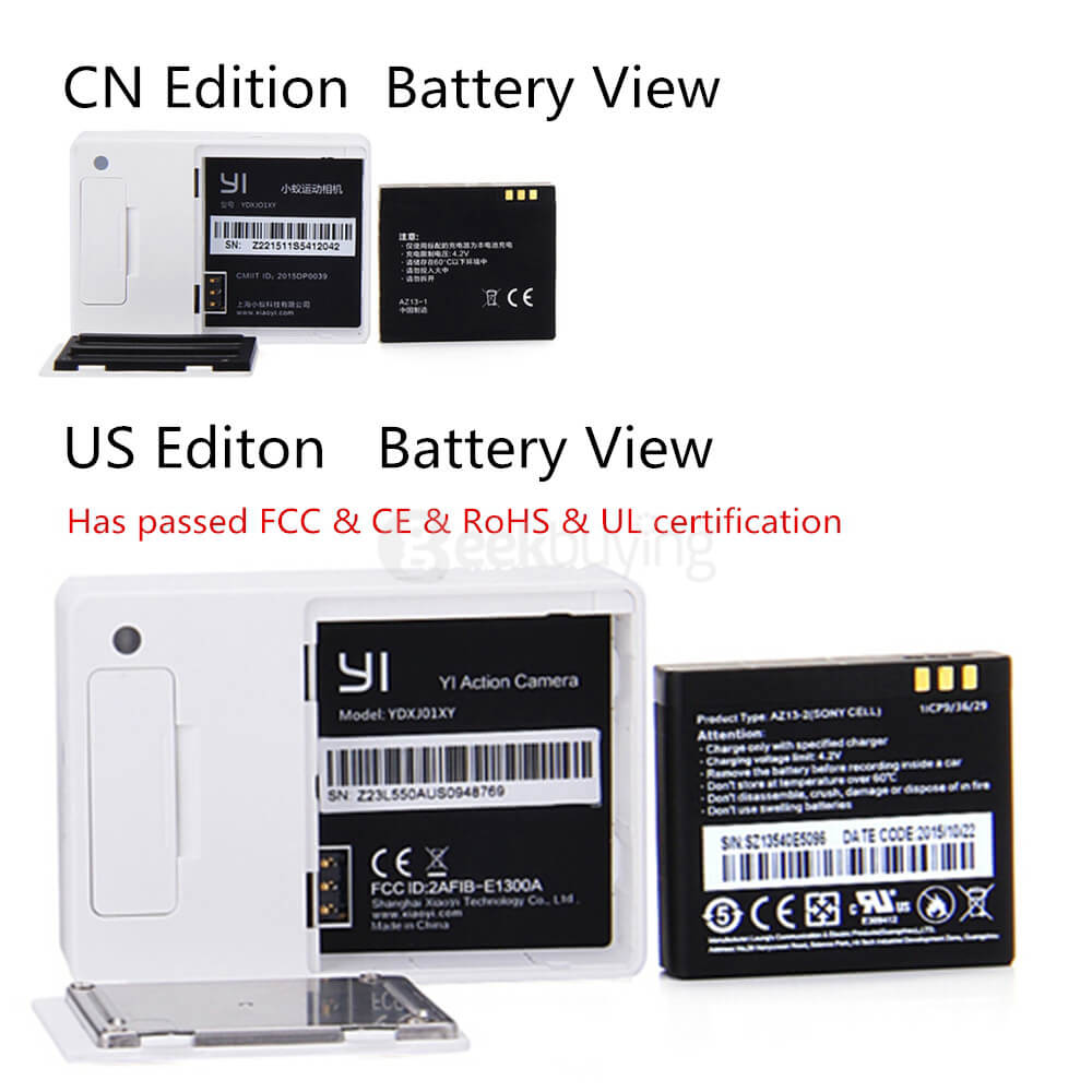 [HK Stock][Official US Edition] 5in1 Xiaoyi Yi Action Camera Z23L (White) + Original Waterproof Case + Original Spare Battery + Charging Dock + Soft Lens Cover