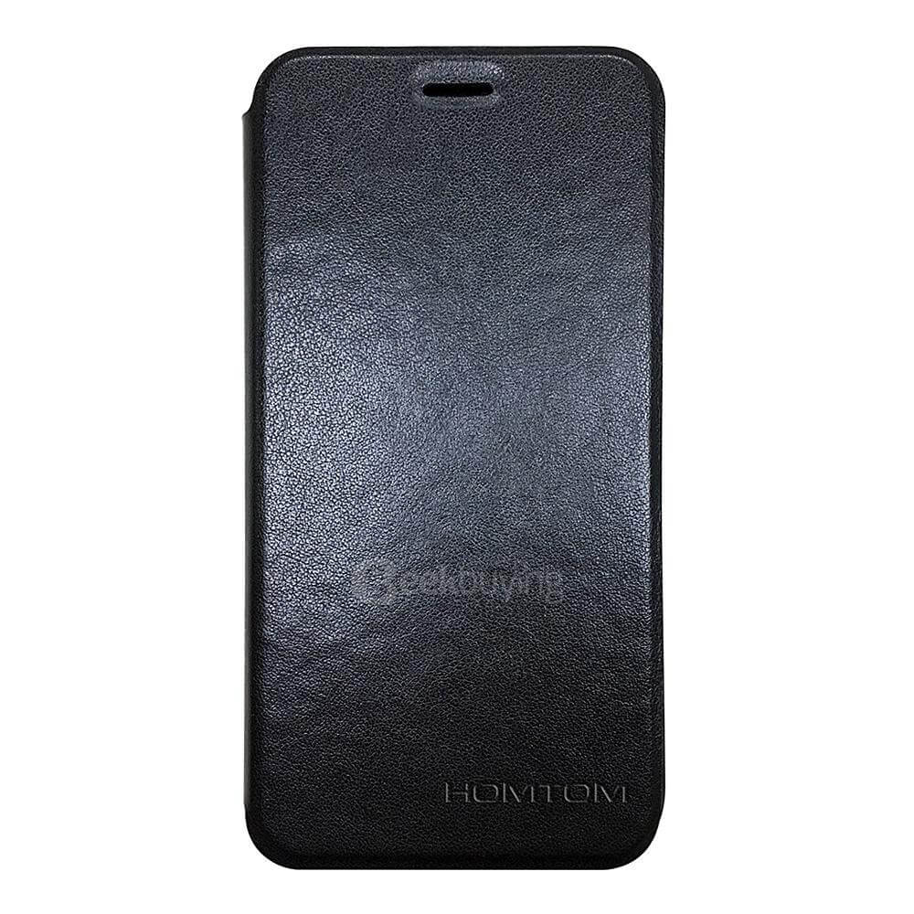 Original Package Flip Cover Protective Case + Glass Protective Film for HOMTOM HT3/HT3 Pro Smartphone - Black