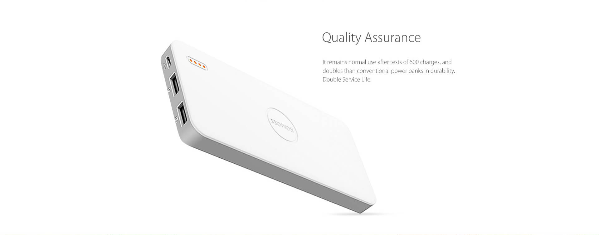 Original ROMOSS Polymos 10 Air 10000mAh Dual USB Li-polymer Power Bank Mobile Power Charger - White