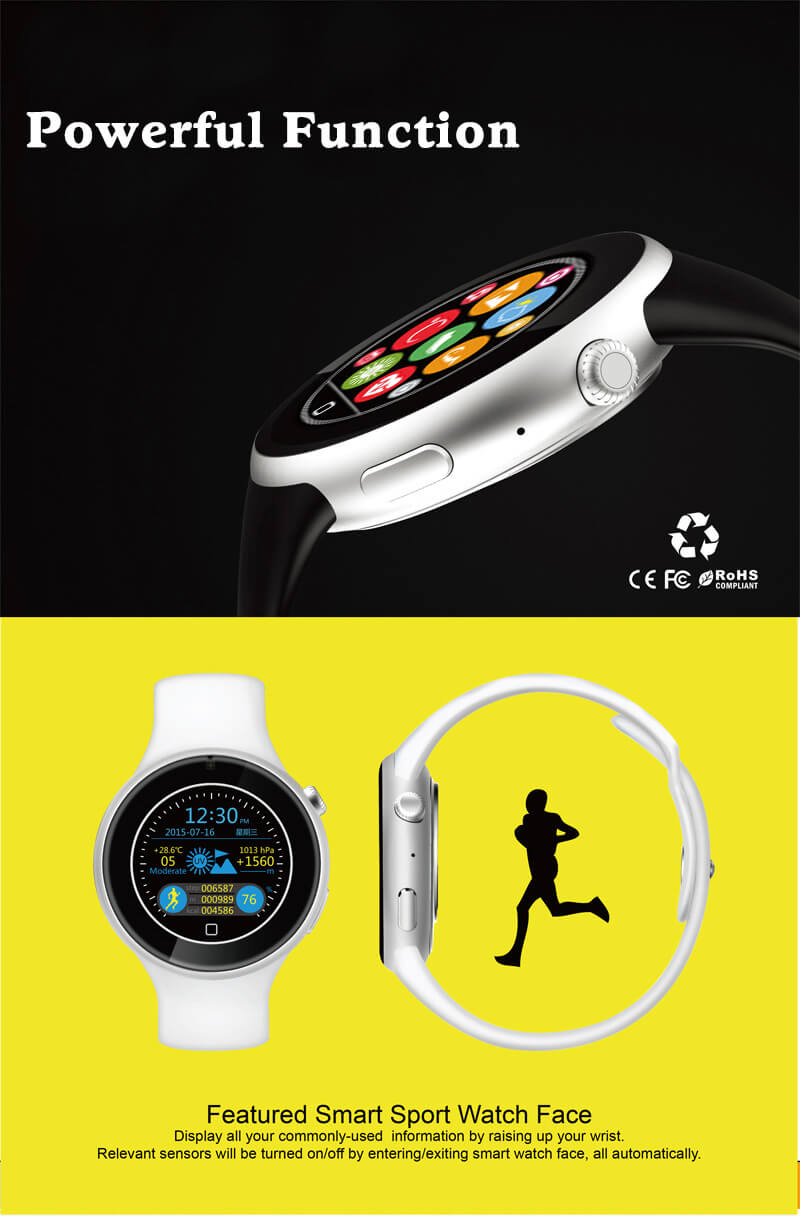 [Spain Stock]Aiwatch C5 Sports Smartwatch Phone MTK2502 Heart Rate Monitor IP67 Fitness Tracker 1.22