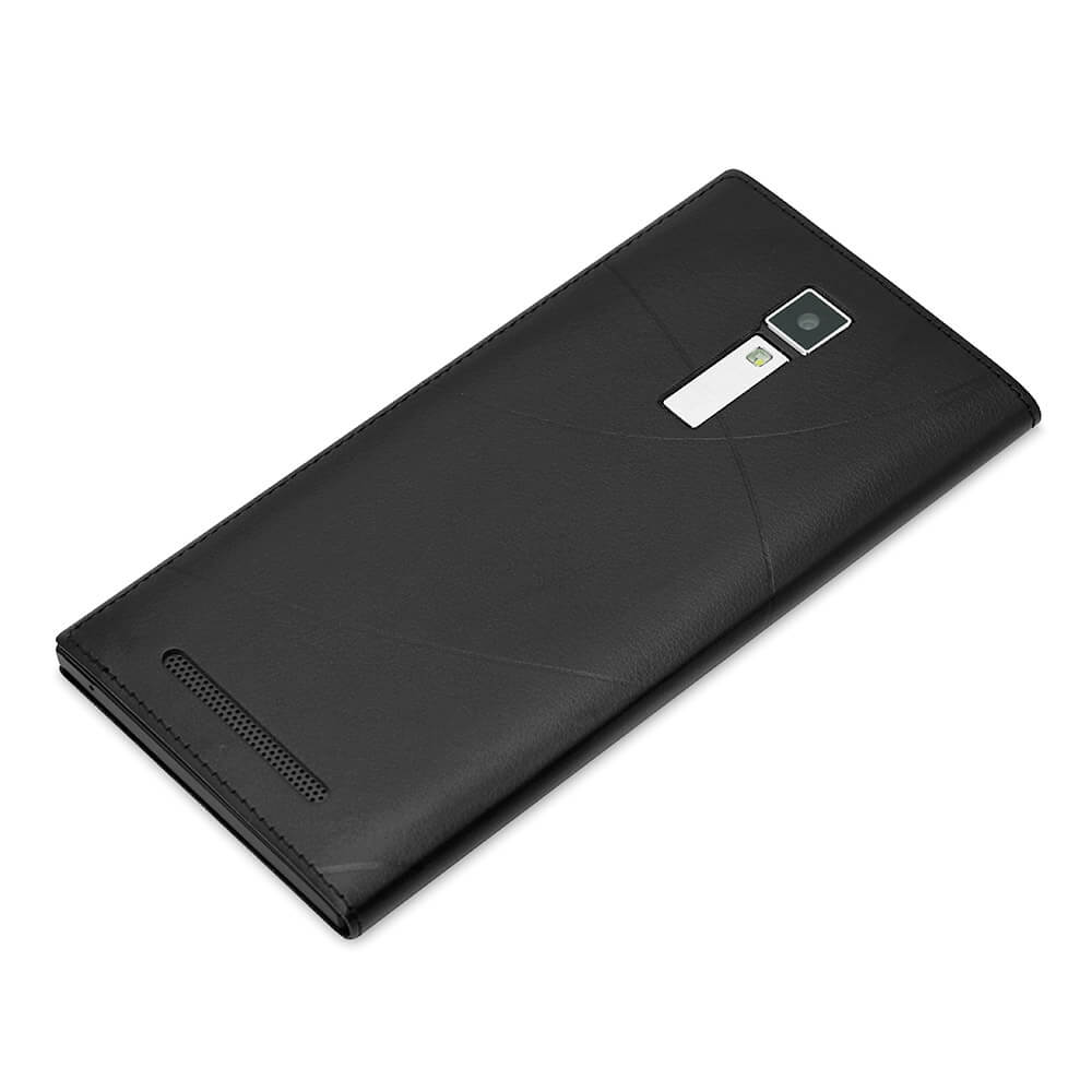 [HK Stock]Original Leather Case For LEAGOO ALFA 1 Smartphone Flip Cover Protective Case With Back Shell And Window - Black
