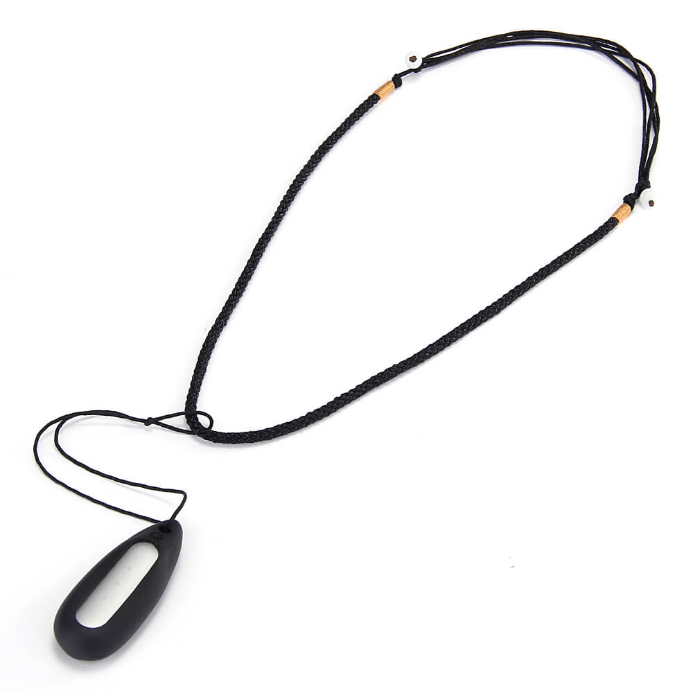 New Water Drop-shaped Silicone Necklace Pendant Case for Xiaomi Miband / 1S Smart Bracelets - Black