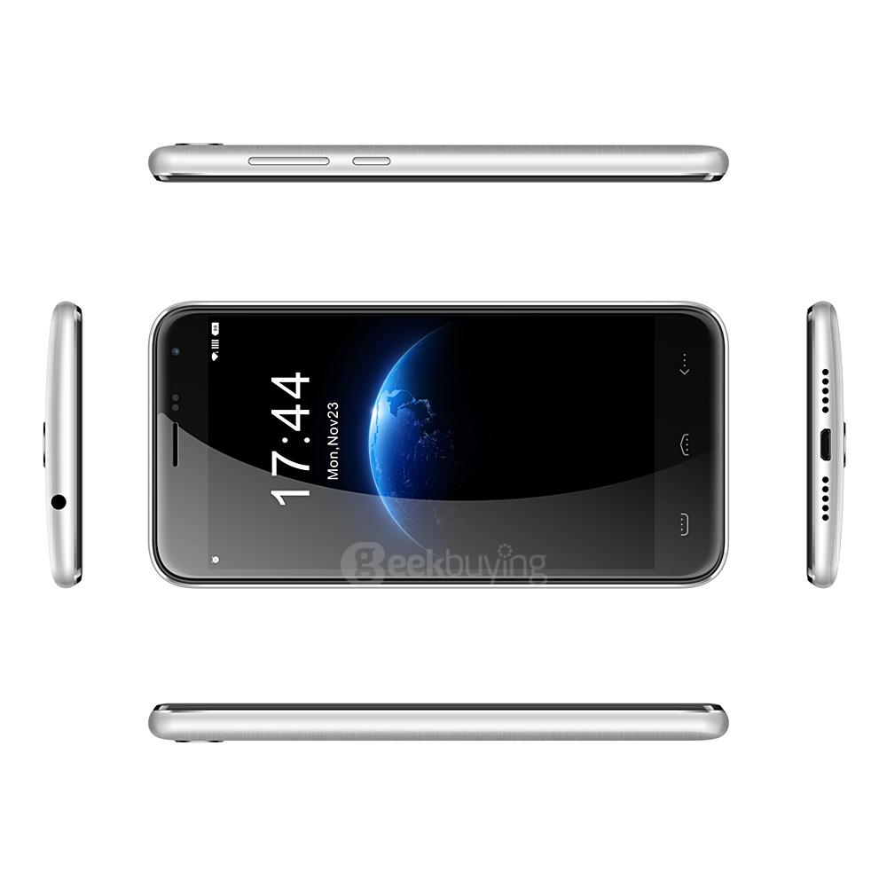 [HK Stock]HOMTOM HT3 PRO 5.0inch IPS HD Android 5.1 2GB RAM 16GB ROM 4G Smartphone MT6735 Quad Core 13.0MP Cameras - Silver