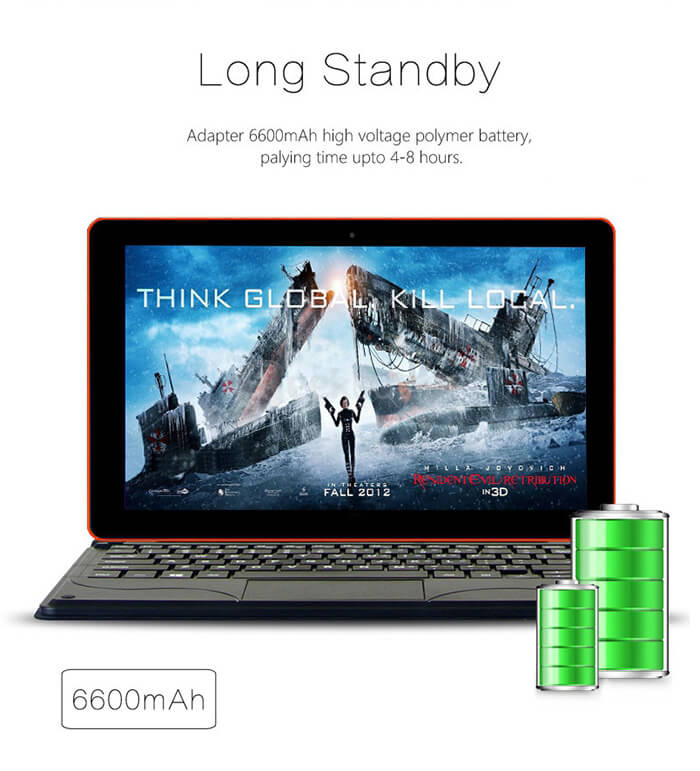 Jumper EZpad 4S 2in1 Ultrabook Tablet PC 10.6 inch Windows10 2GB/32GB Intel Cherry Trail Z8300 Quad Core 1.84GHz IPS 1366*768 HDMI - Black+White
