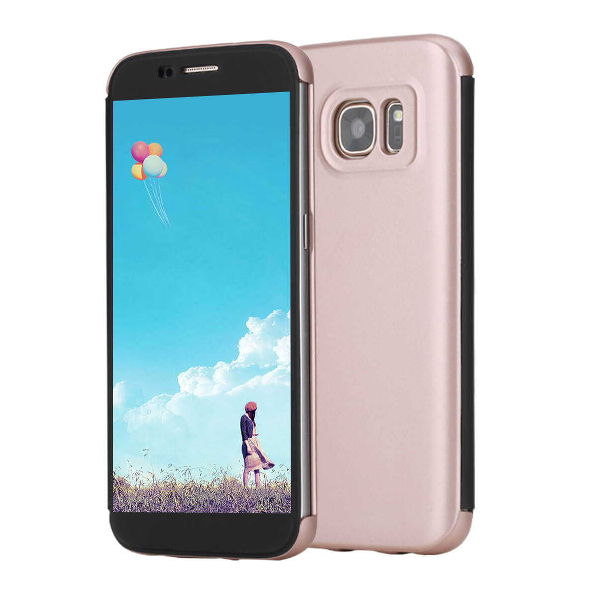 ROCK Case For Samsung Galaxy S7 Edge Smart Sleep Protective Cover - Pink