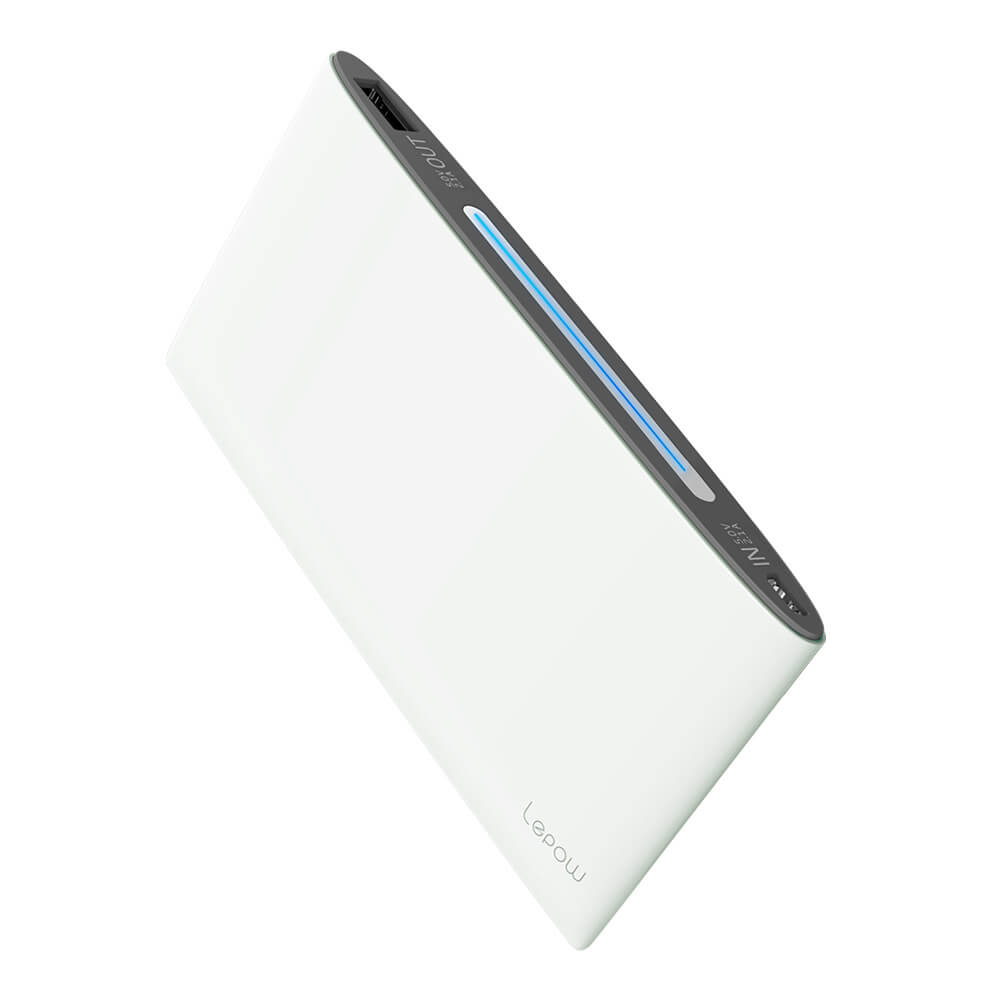 Lepow POKI Portable 10000mAh Lithium Polymer Smart Power Bank External Battery - White