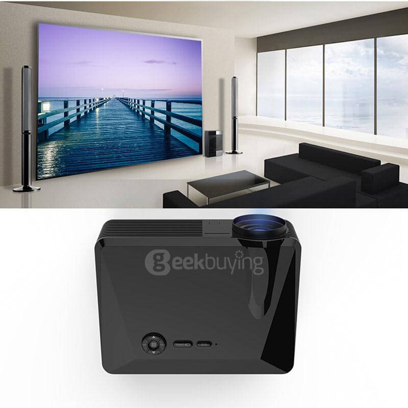 PRS200 Multifunctional Home Theater LED Projector 1500LM 800x480 with Keystone Correction for Desktop Laptop