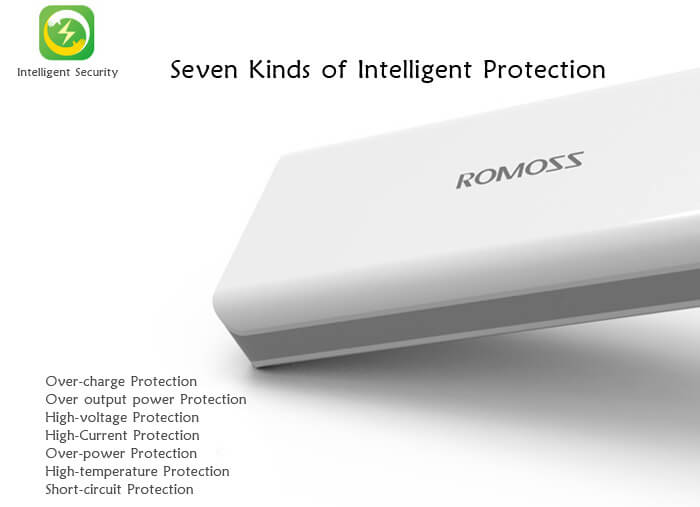 Original ROMOSS Sense9 3 USB 25000mAh Power Bank Mobile Power Charger with Digital Display - White