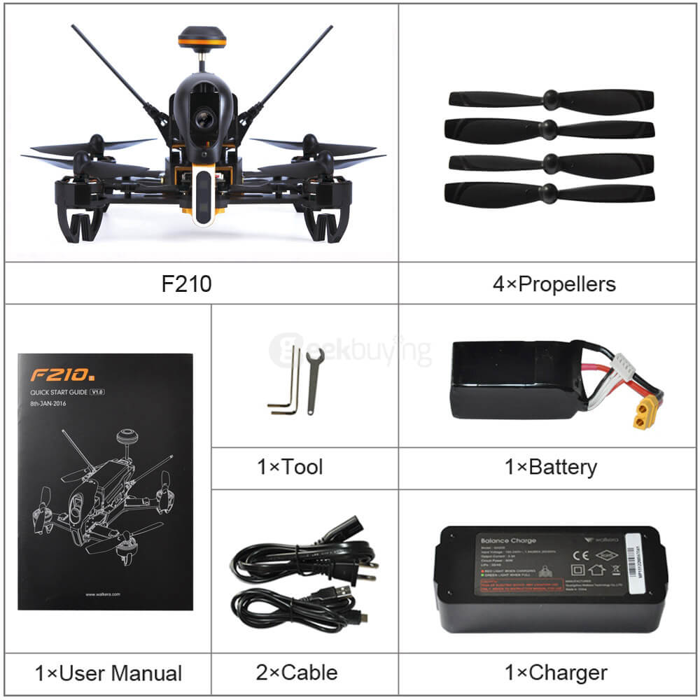 Walkera F210 5.8G FPV HD Camera SP Racing F3 Flight Controller Racing Drone without DEVO7 BNF