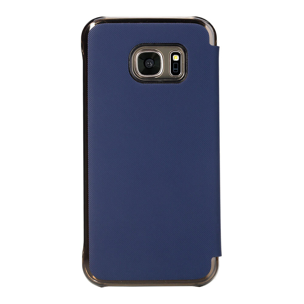 ROCK Veena Series Leather Case For Samsung Galaxy S7 Edge Flip Cover Protective Phone Case - Blue
