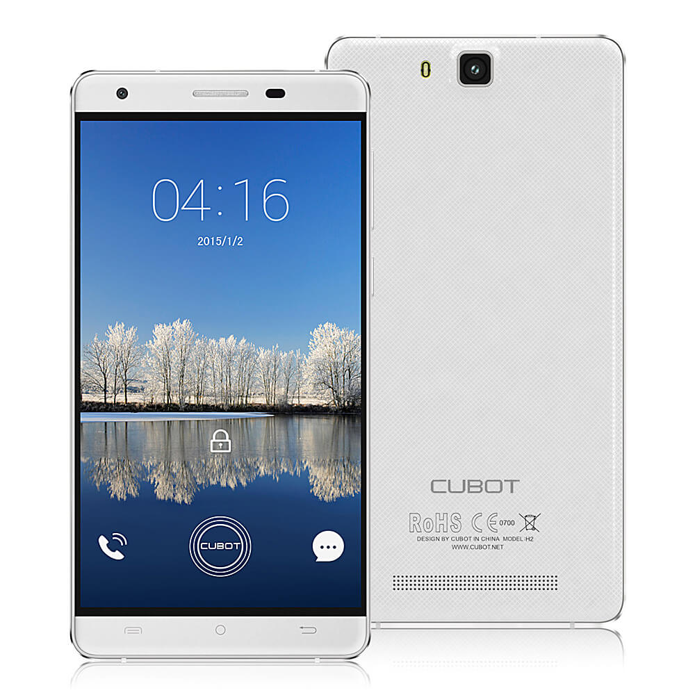 [HK Stock]CUBOT H2 5.5inch IPS HD 4G FDD-LTE Android 5.1 3GB 16GB Smartphone MTK6735A Quad Core 5000mAh Battery - White
