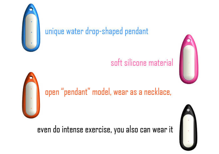 New Water Drop-shaped Silicone Necklace Pendant Case for Xiaomi Miband / 1S Smart Bracelets - Deep Blue