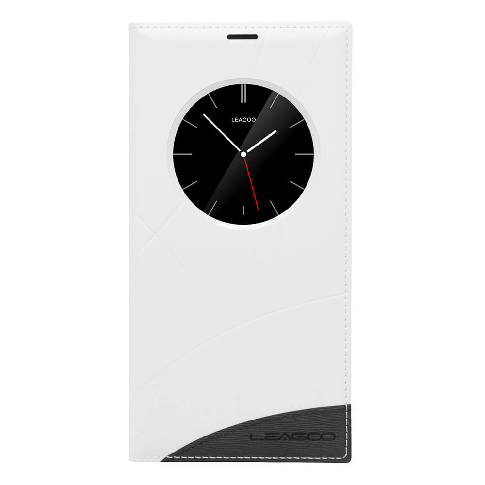 [HK Stock]Original Leather Case For LEAGOO ALFA 1 Smartphone Flip Cover Protective Case With Back Shell And Window - White