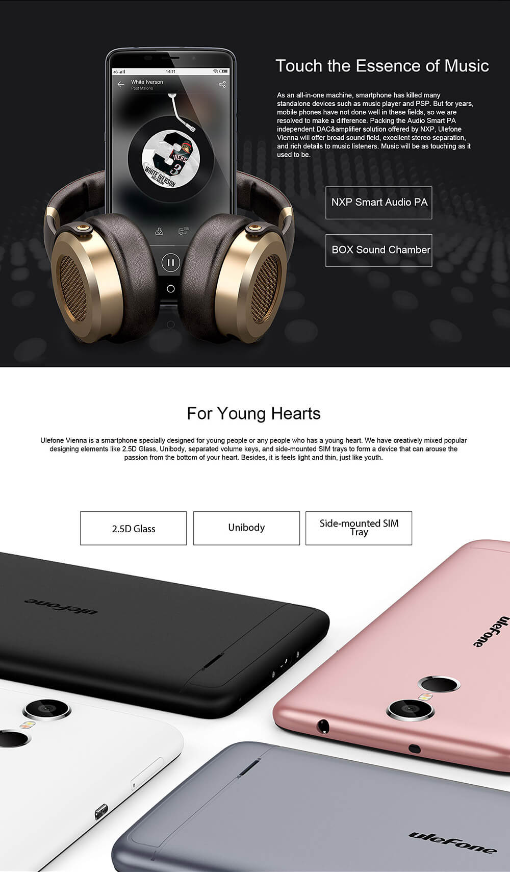 [HK Stock]Ulefone Vienna 2.5D Sharp 5.5inch FHD Android 5.1 4G LTE 3GB+32GB Smartphone MTK6753 3250mAh Quick Charge 13.0MP Touch ID HIFI IR Smart Key-White