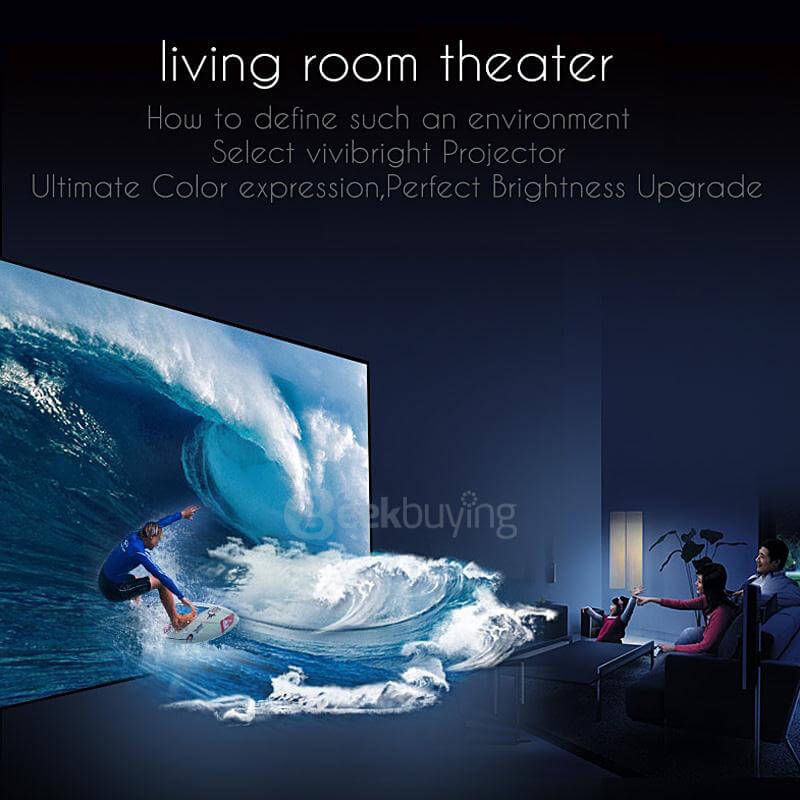 PRS200 Multifunctional Home Theater LED Projector 1500LM 800x480 with Keystone Correction for Desktop Laptop