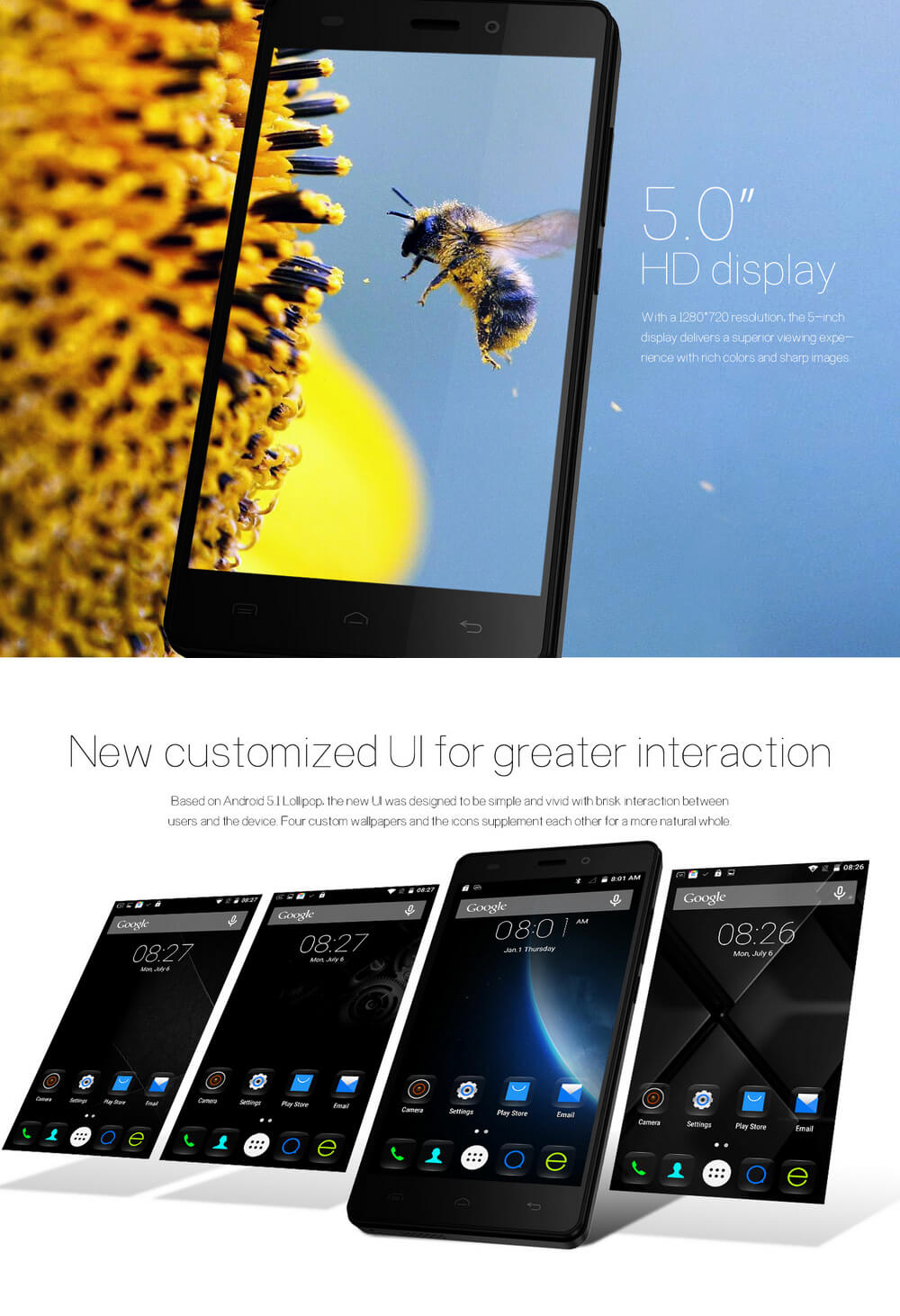 [HK Stock][Package B]DOOGEE X5 5.0inch PS HD Android 5.1 Smartphone(White) + Leather Case(White) + Tempered Glass Screen Protector