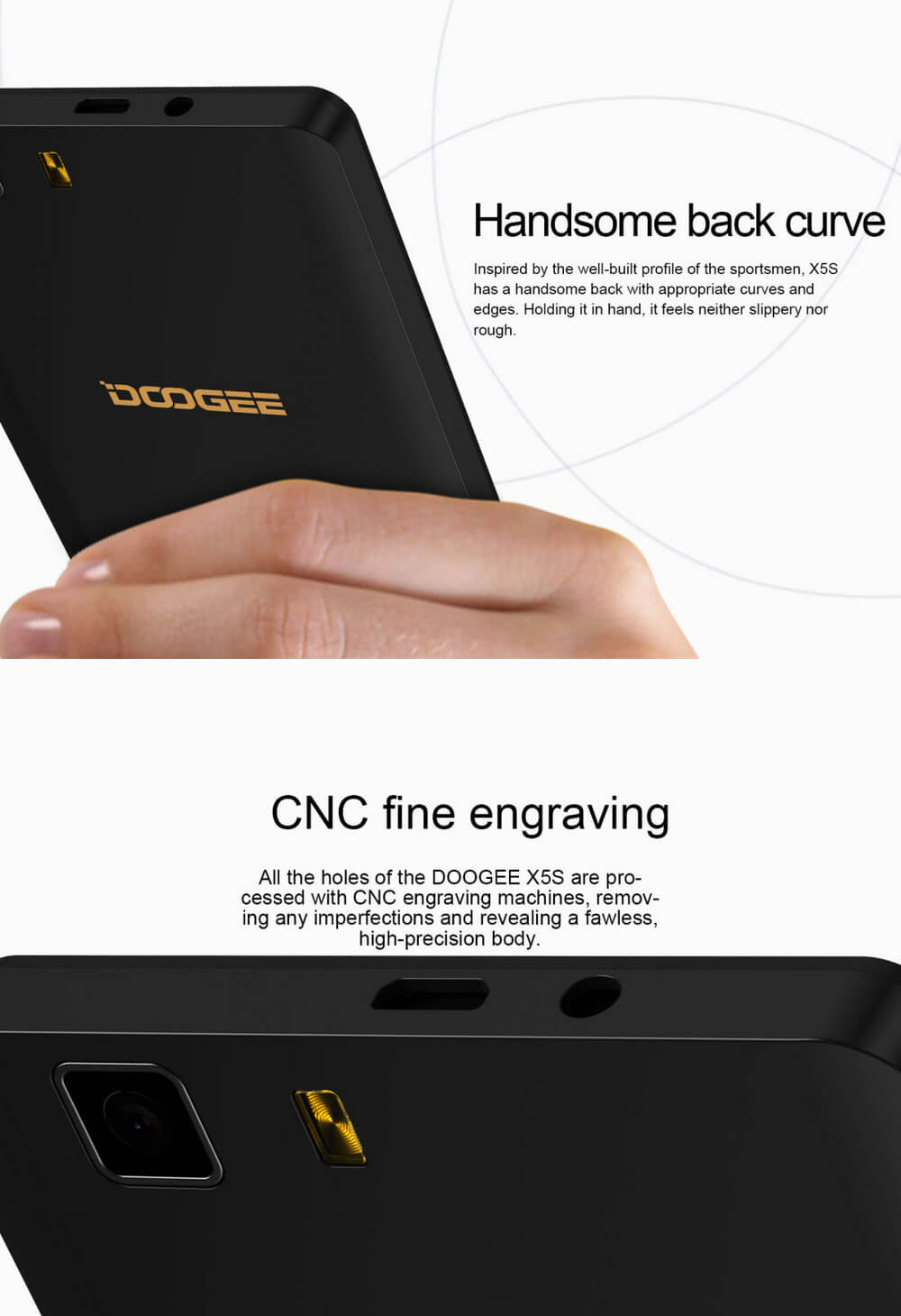 [HK Stock]DOOGEE X5S 5.0inch IPS HD Android 5.1 1GB RAM 8GB ROM Smartphone MT6735 Quad Core 1.0GHz 3G GPS OTG - Black