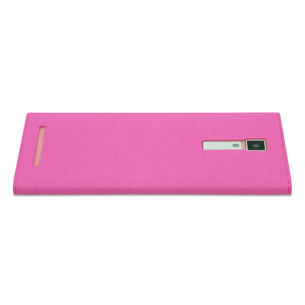 [HK Stock]Original Leather Case For LEAGOO ALFA 1 Smartphone Flip Cover Protective Case With Back Shell And Window - Rose Red