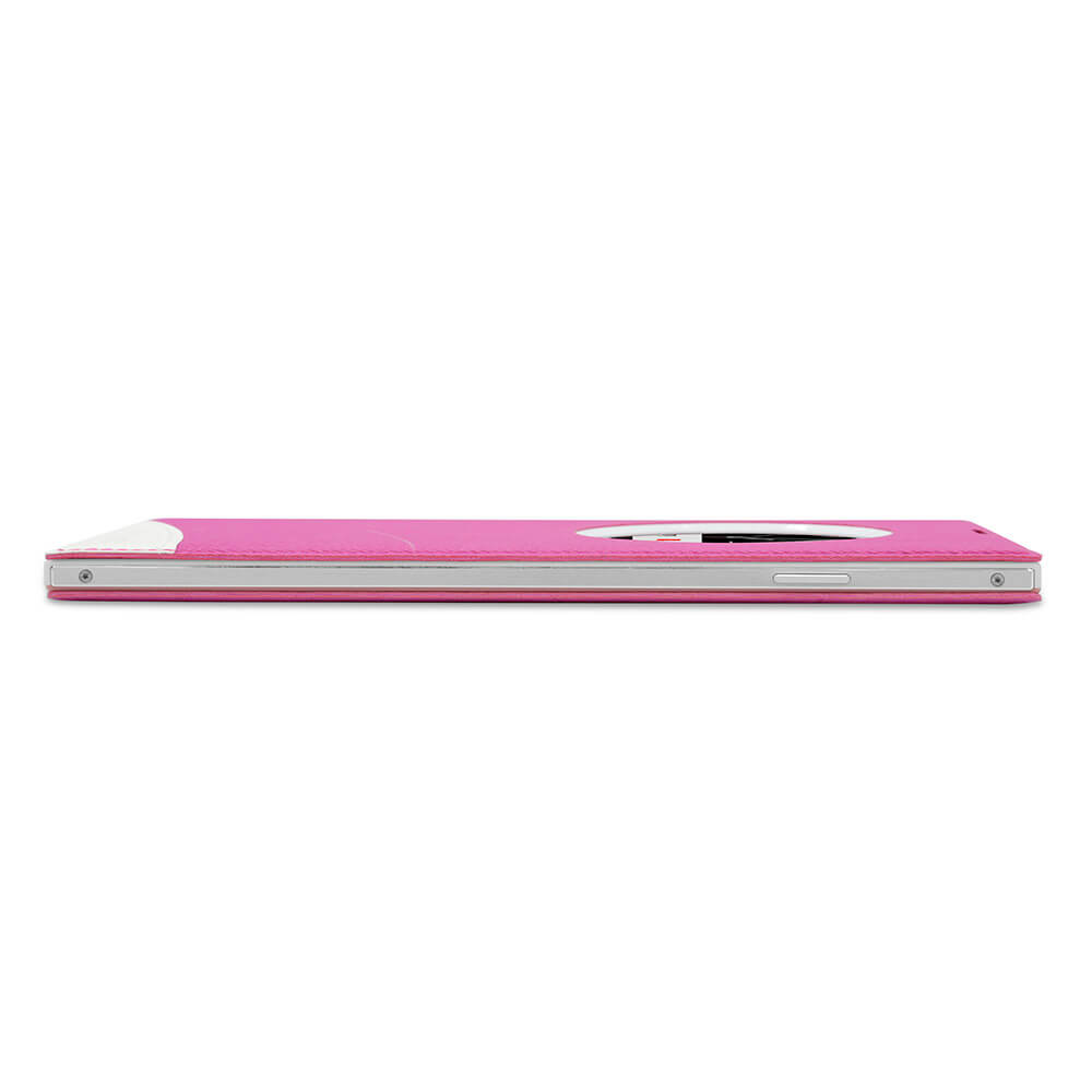 [HK Stock]Original Leather Case For LEAGOO ALFA 1 Smartphone Flip Cover Protective Case With Back Shell And Window - Rose Red