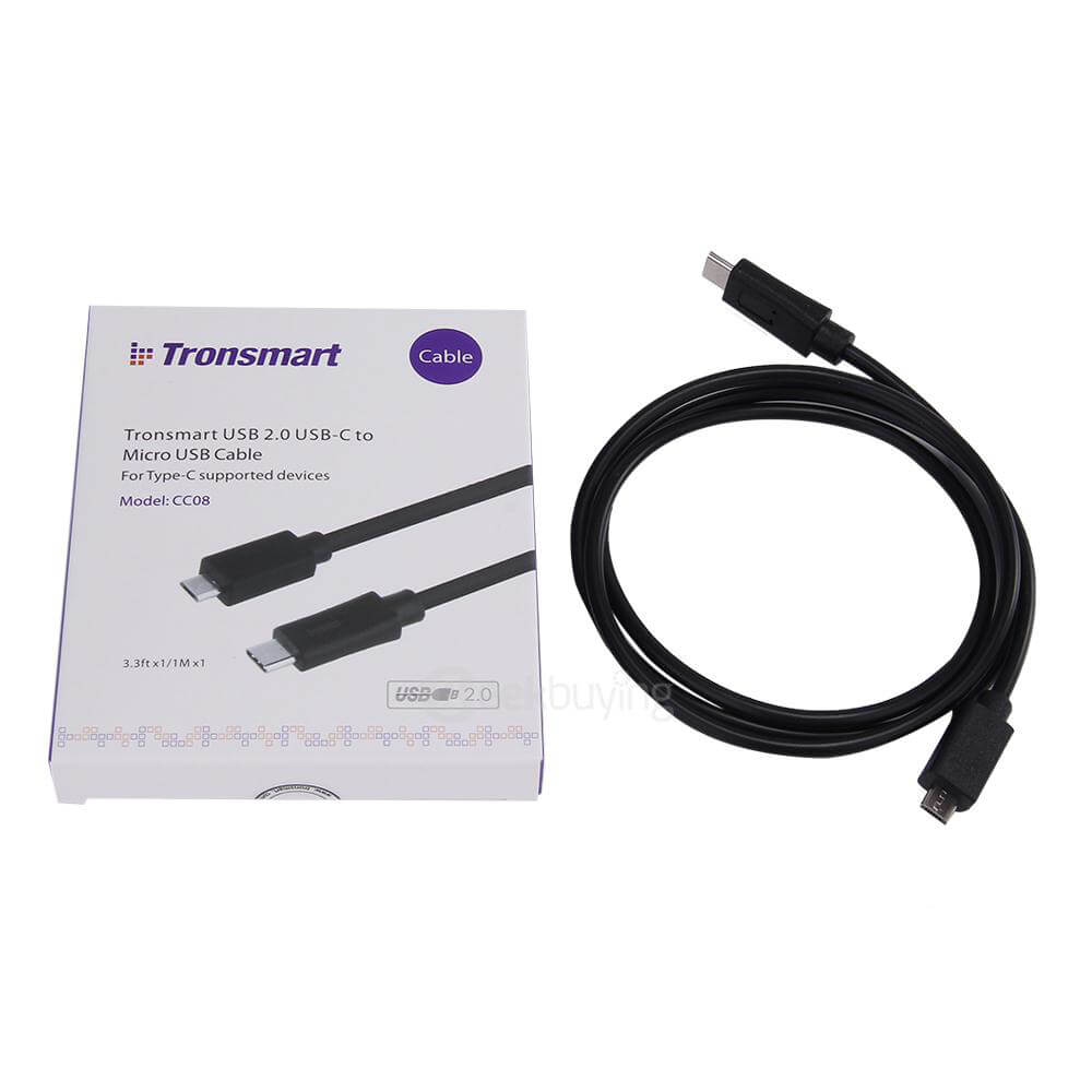 Tronsmart Type-C/M To Micro-B/M 3.3ft*1 USB2.0 Cable